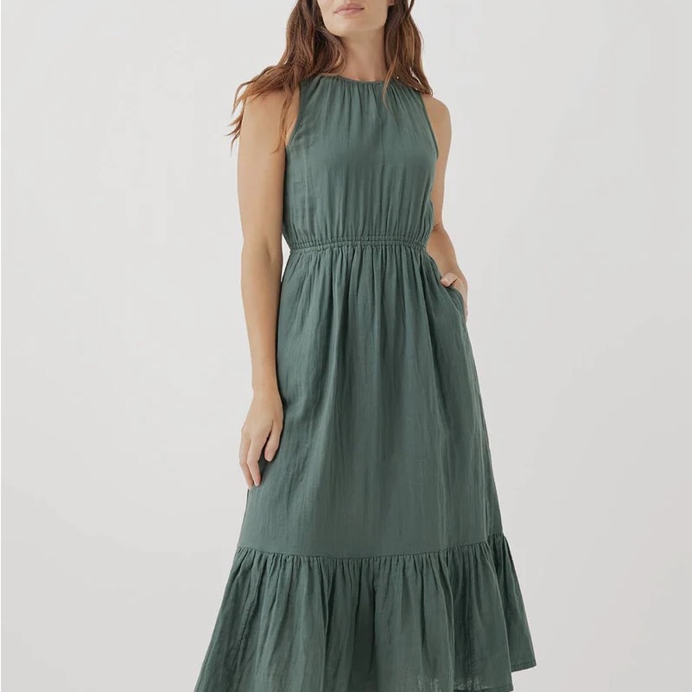 Pact Coastal Gauze Midi Dress NWOT